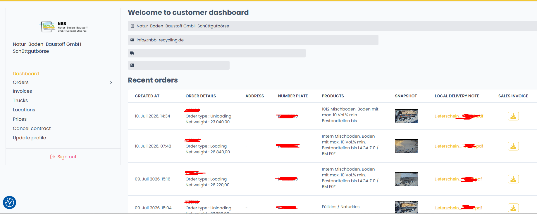 NBB Recycling Kundenportal | Individuelle Webanwendung mit Laravel & React